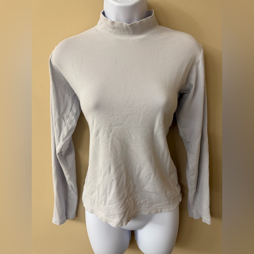 Patagonia Gray Mockneck Longsleeve Turtleneck Shirt Size S Organic Cotton
